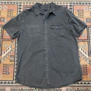 Converse Casual Denim Button Down Short Sleeve Utility Shirt